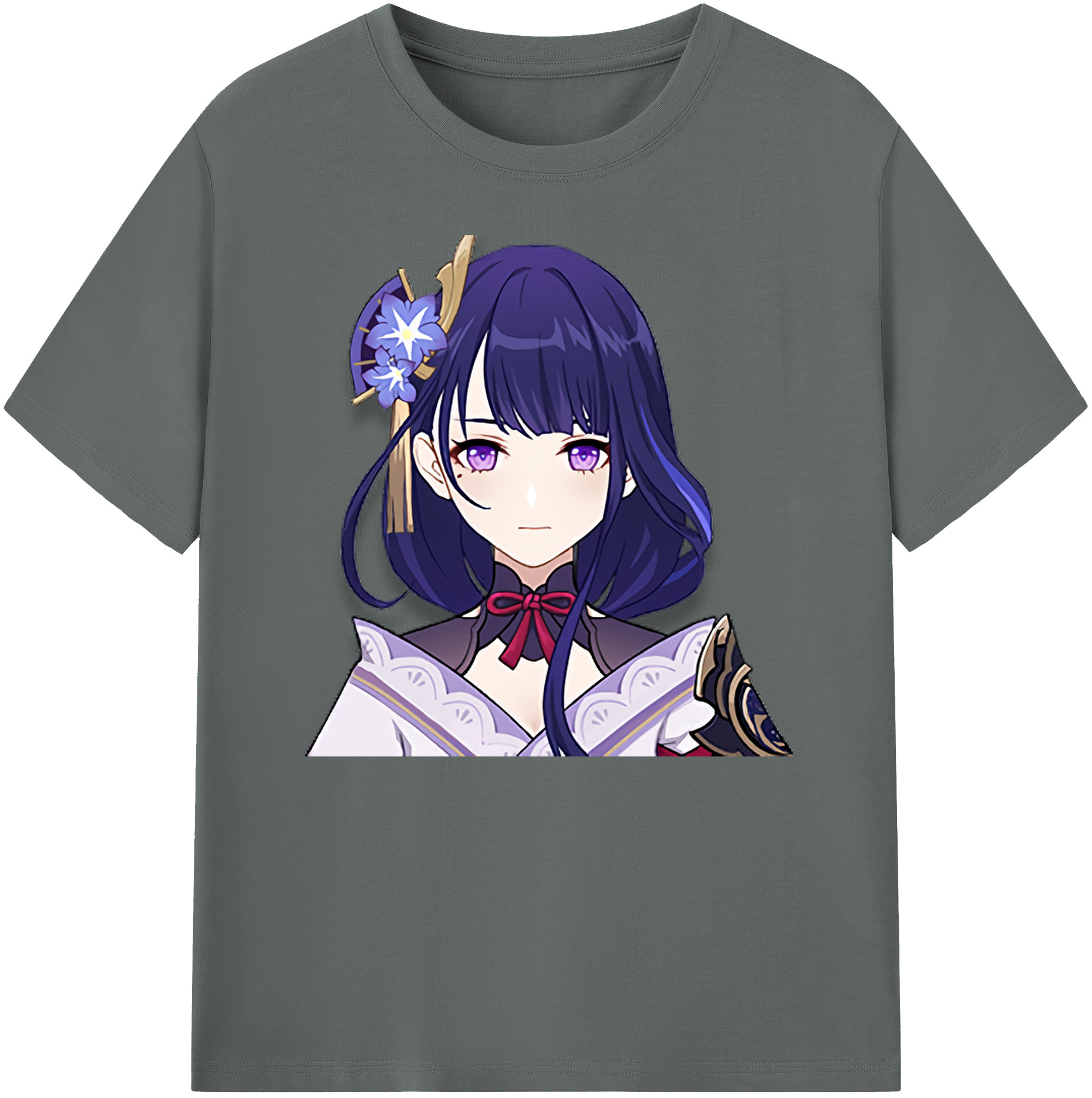 げんし神 雷電将軍 らいでんしょうぐん genshin Raiden Shogun 綿100％ メンズ半袖Tシャツ｜肌触りやわらか＆通気性